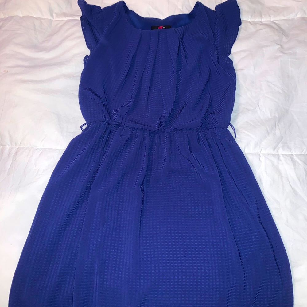 Navy Blue Textured Mini Dress